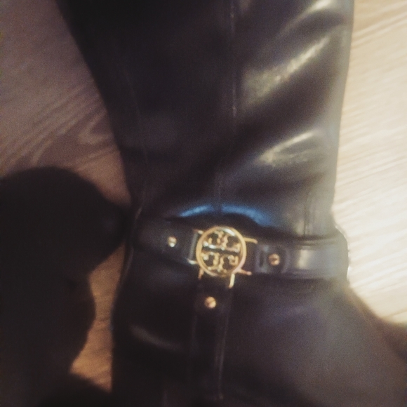 TORY BURCH Black Knee High Leather Boots 6 leather - Picture 1 of 4